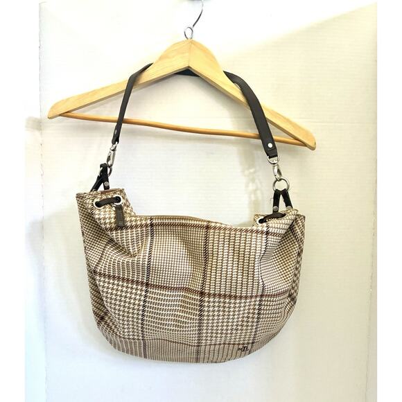 Ralph Lauren Brown Plaid Canvas Hobo Shoulder Bag – Classic - Picture 1 of 13